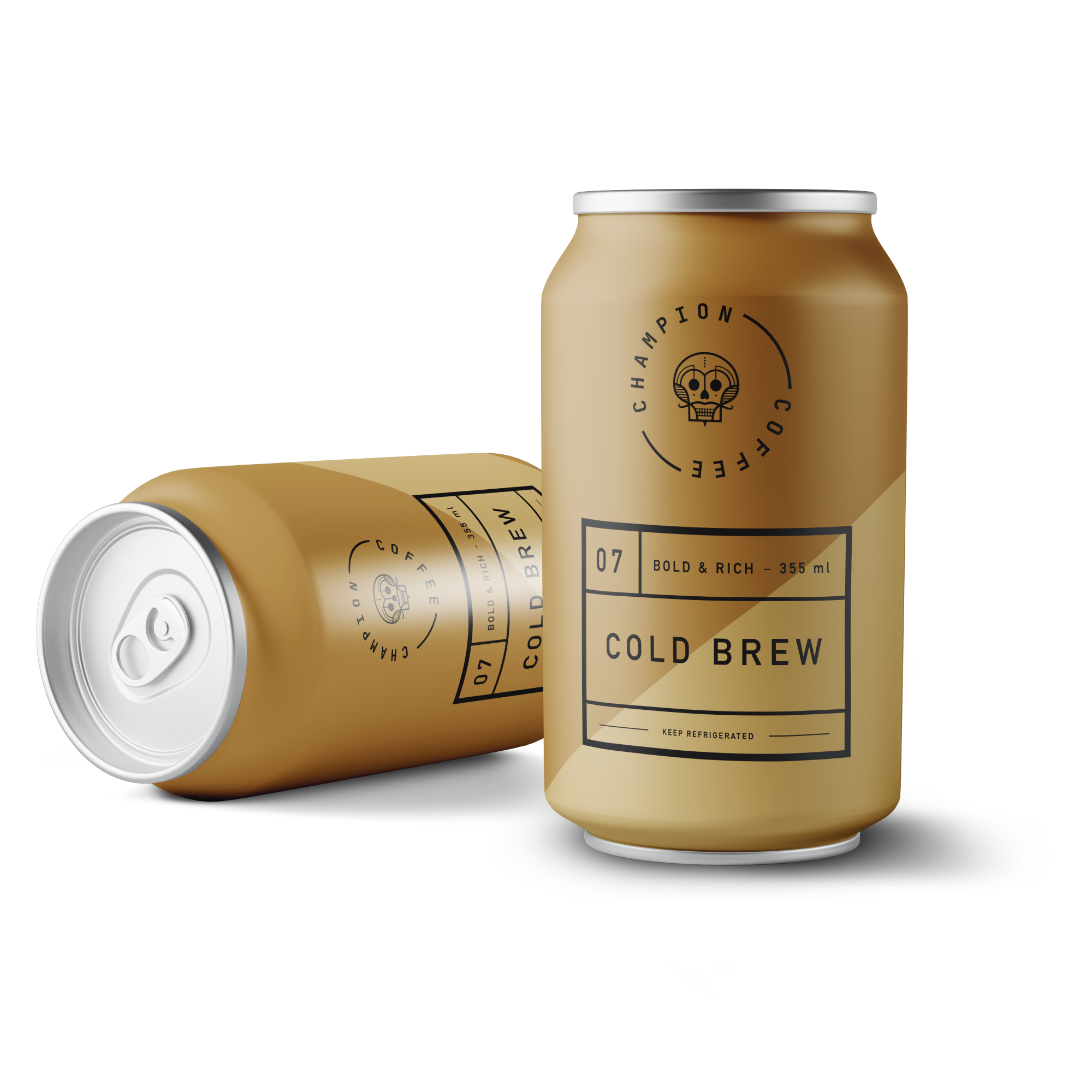 Two cans of cold brew coffee