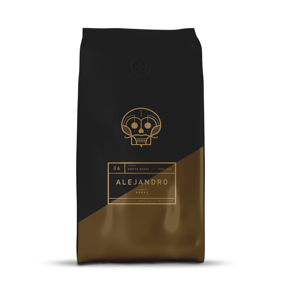 A bag of coffee beans
