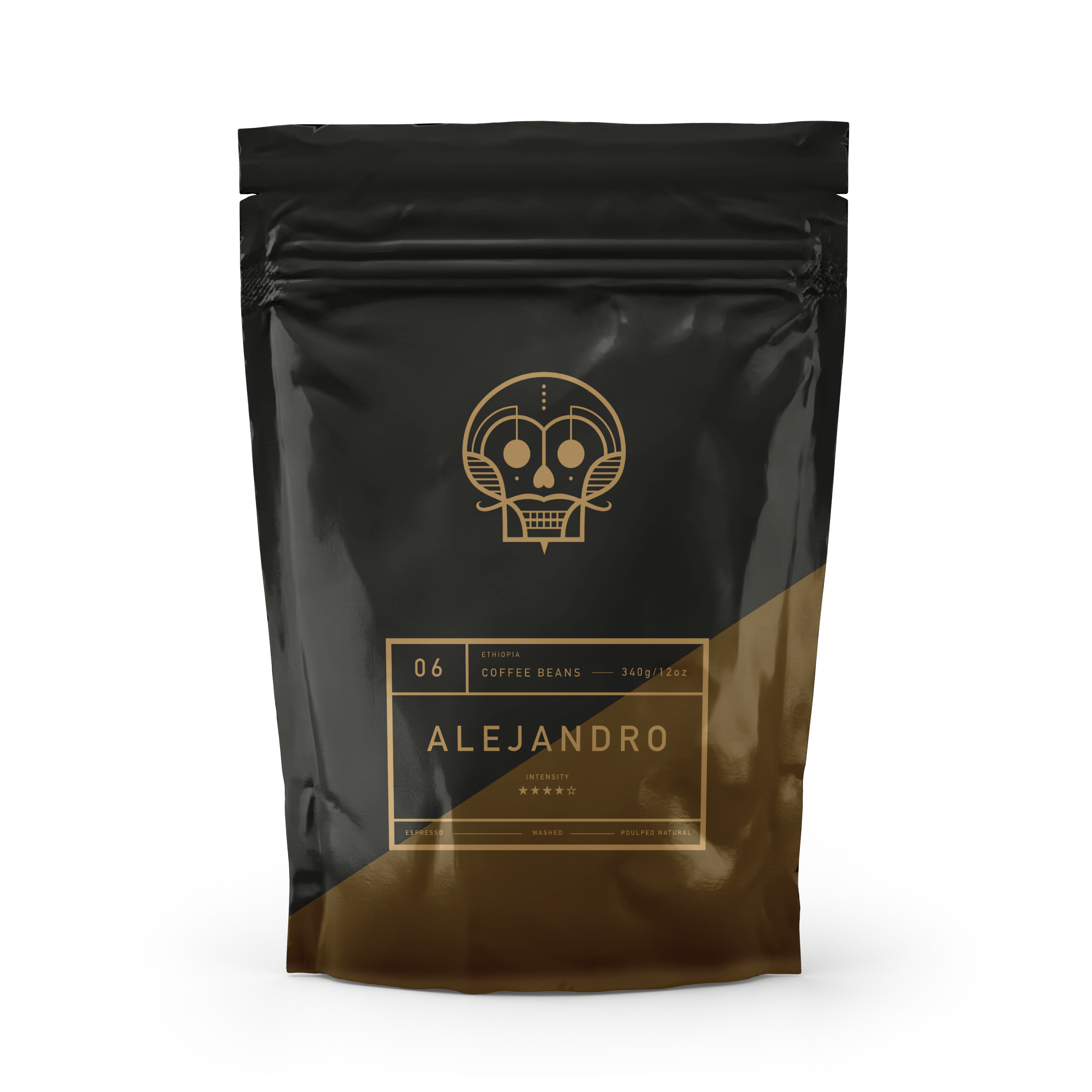 A bag of coffee beans