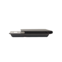 Side view of a small electronic black scale