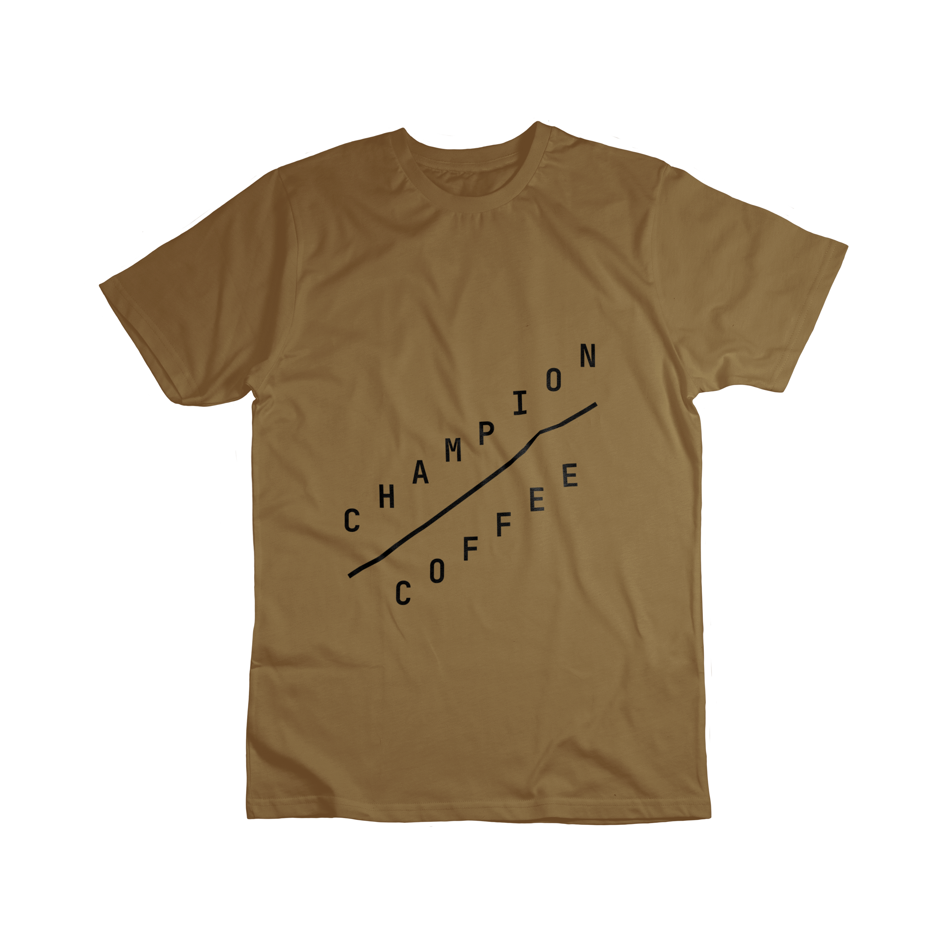 Brown t-shirt with a black design