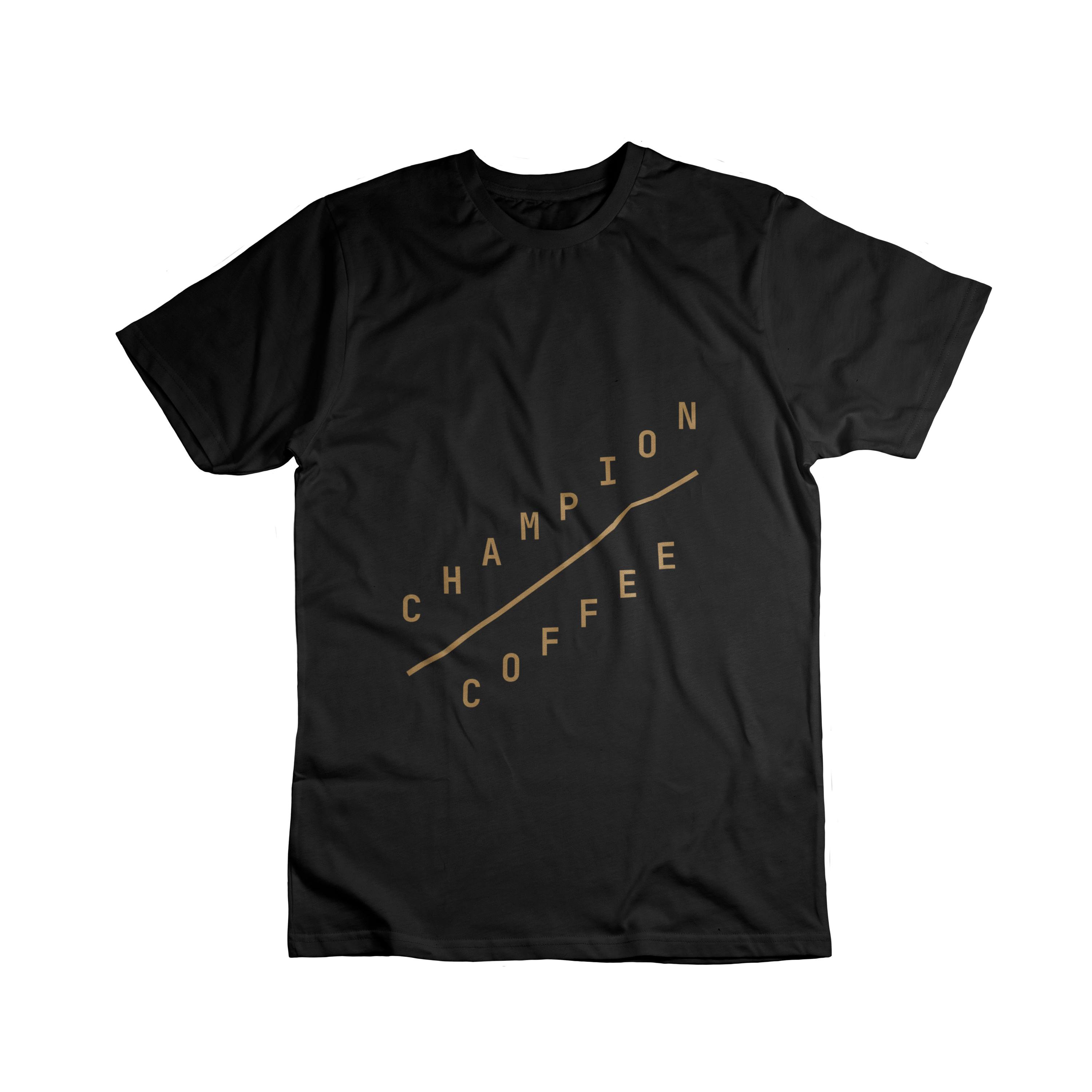 Black t-shirt with a brown design