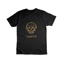 Black t-shirt featuring the Champion logo